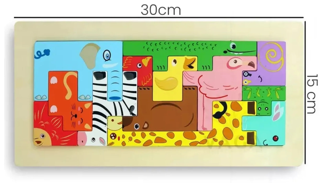 Rompecabezas Tetris Animales de la Selva