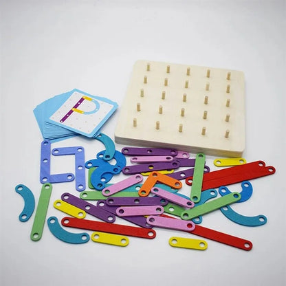 Geoplano Madera con Tarjetas