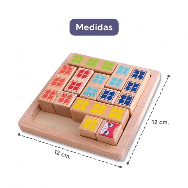 Juego de Tetris en Madera con Tarjetas