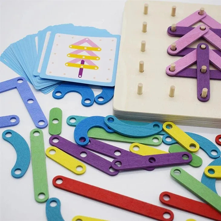 Geoplano Madera con Tarjetas