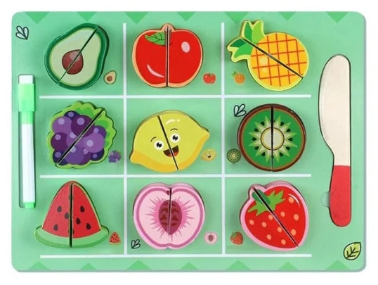 Tabla con Frutas y Verduras para Cortar