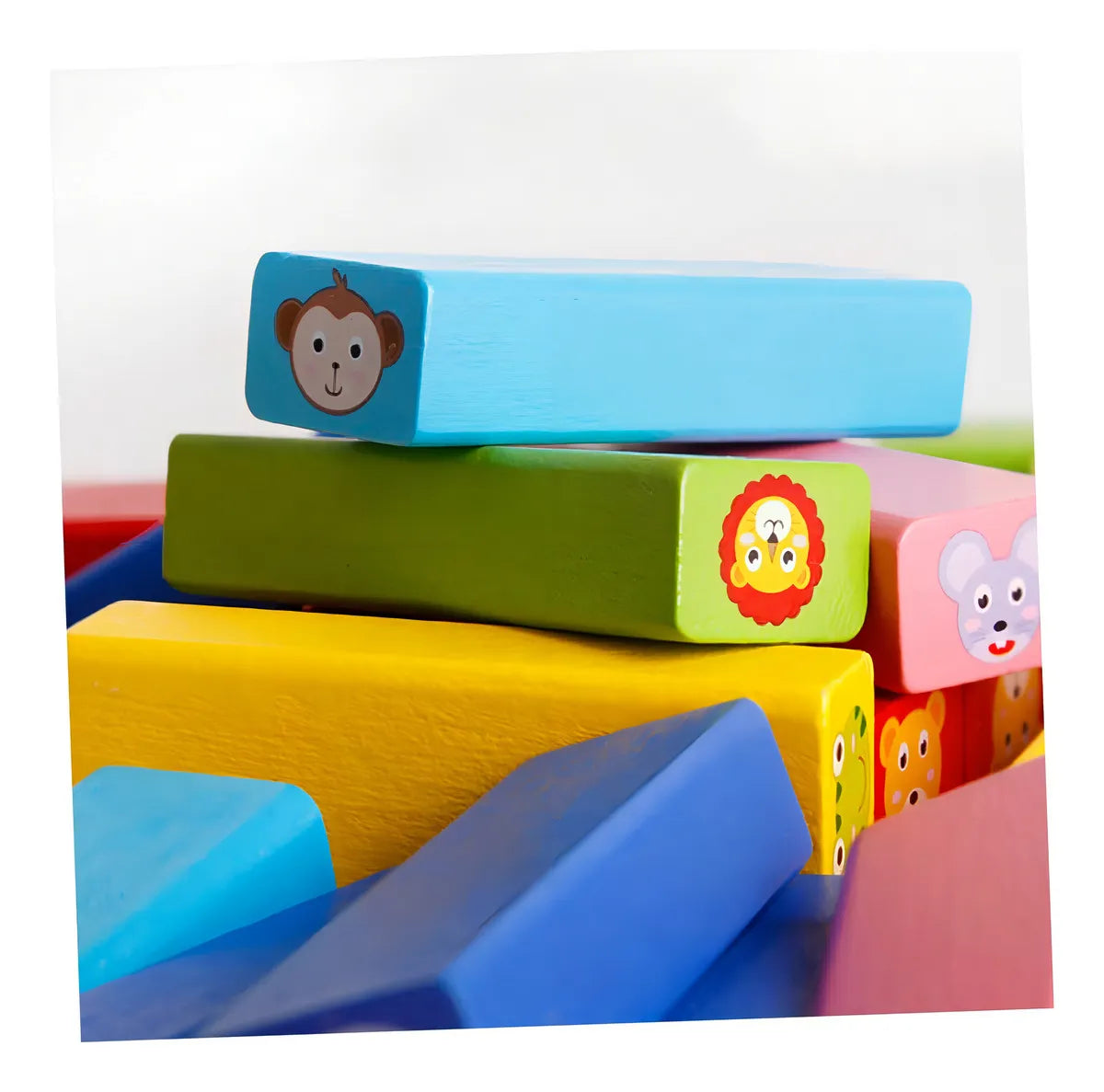 Jenga Animales con Dado y Fichas